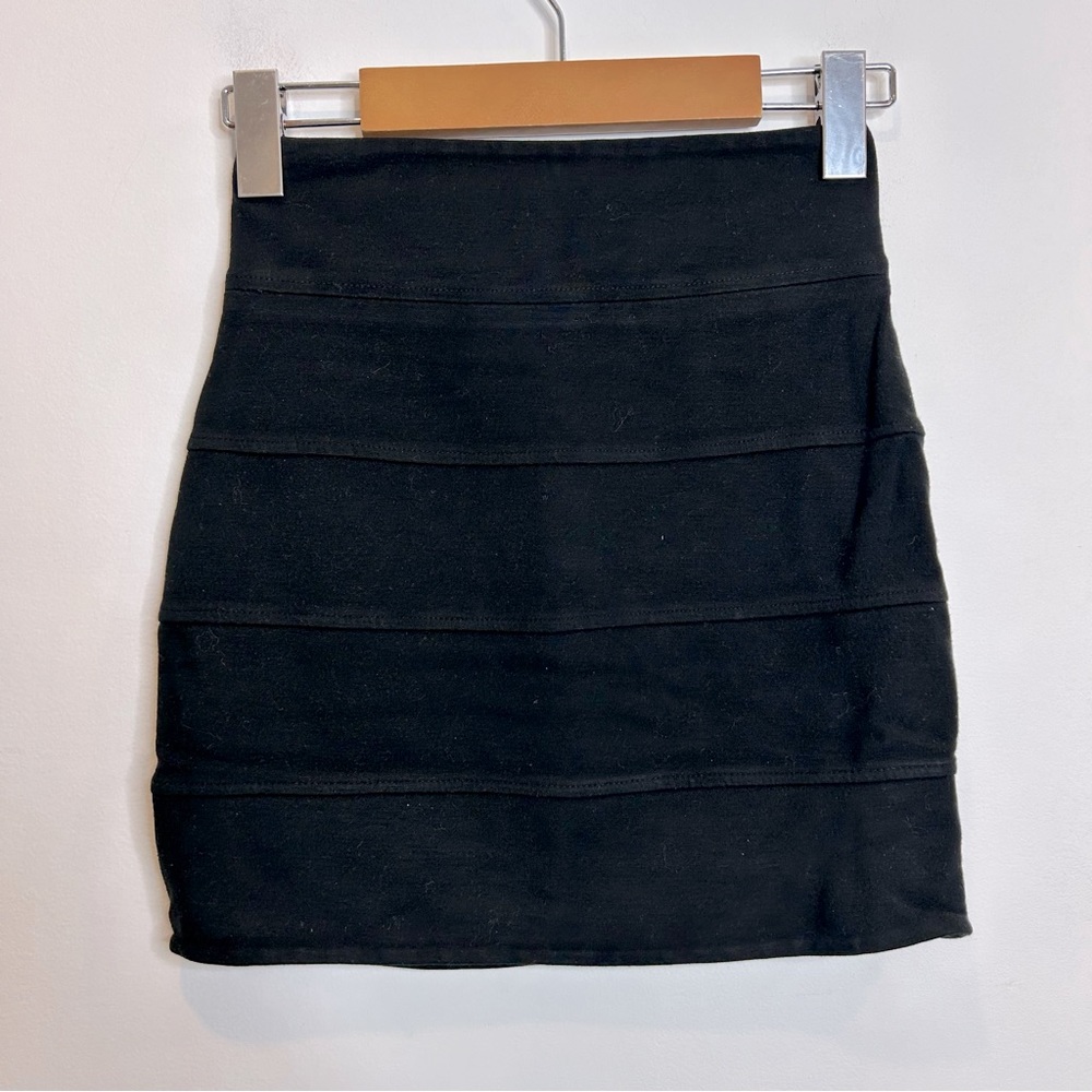 Aritzia Talula High Waist Body-con Mini Skirt Black